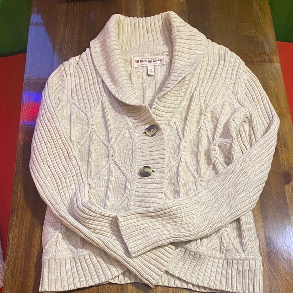 Bass Sweaters - Bass Women's Cream Cable Knit Cardigan